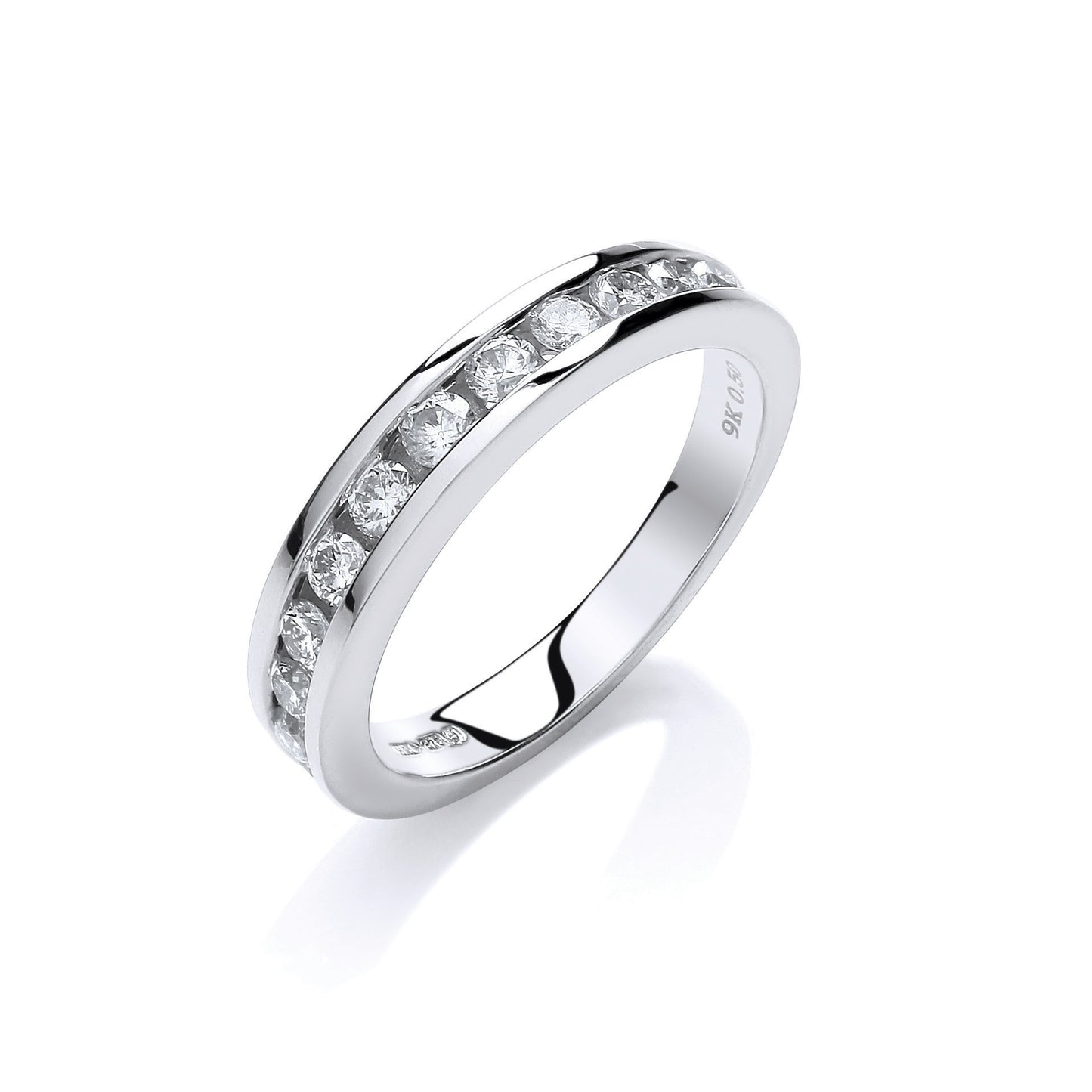 9ct White Gold 0.50ct Diamond Eternity Ring TGC-DR0848