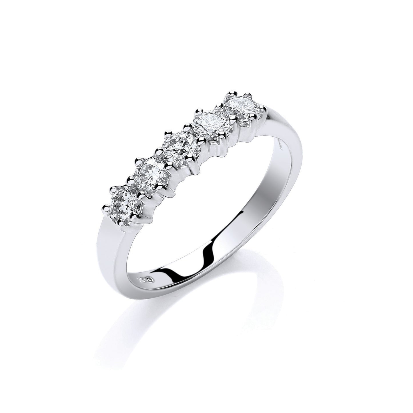 18ct White Gold 0.50ct 5 Stone Diamond Eternity Ring TGC-DR0854