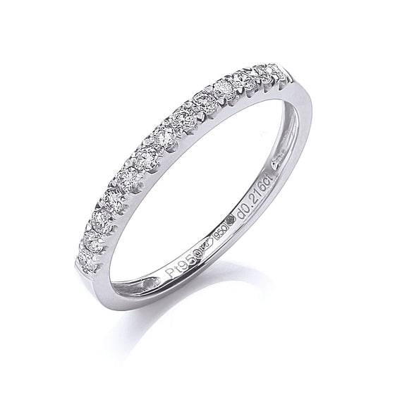 Platinum 0.20ct G/H-Si Half Eternity Diamond Ring TGC-DR0857