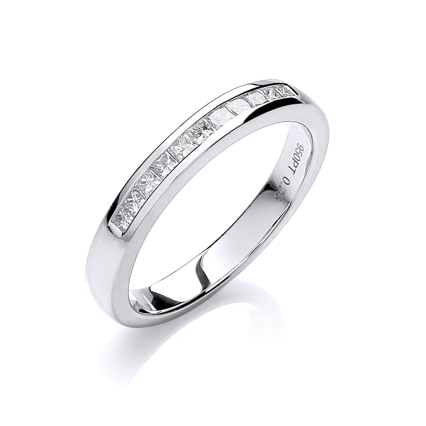 Platinum 0.25ct G/H-Vs Diamond Half Eternity Ring TGC-DR0865