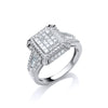 18ct White Gold 1.00ct H-SI Diamond Fancy Ring TGC-DR0868