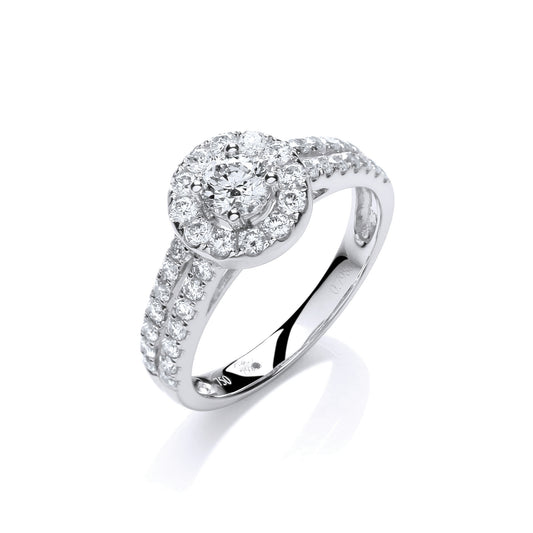 18ct White Gold 0.75ct H-SI Diamond Fancy Ring TGC-DR0869