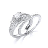 18ct White Gold 1.00ct Diamond Bridal Set Ring TGC-DR0872