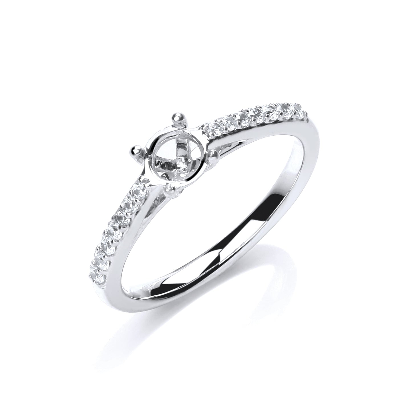 18ct White Gold Semi Set Mount TGC-DR0878