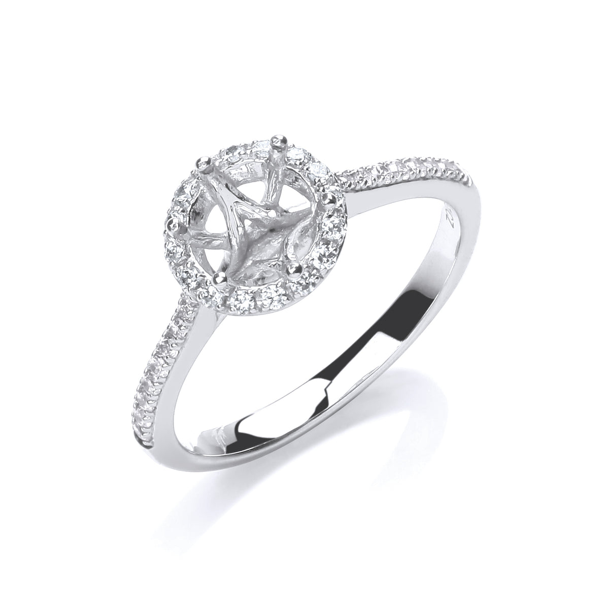 18ct White Gold Semi Set Mount TGC-DR0882