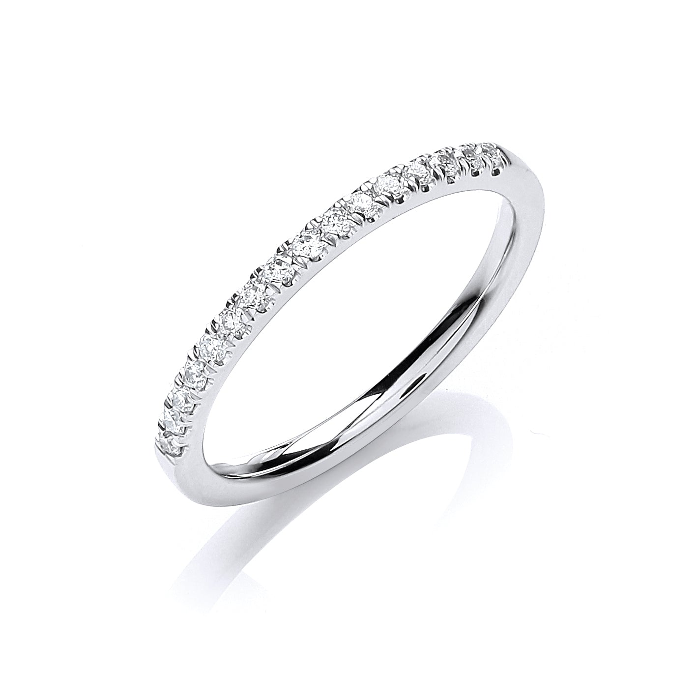 18ct White Gold half ET Diamond 0.15ct Ring TGC-DR0887