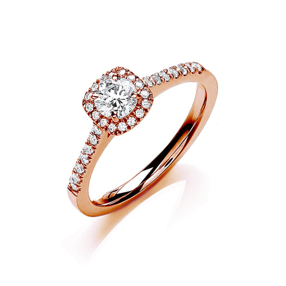 18ct Rose Gold 0.50ctw Certificated Engagement Ring TGC-DR0905