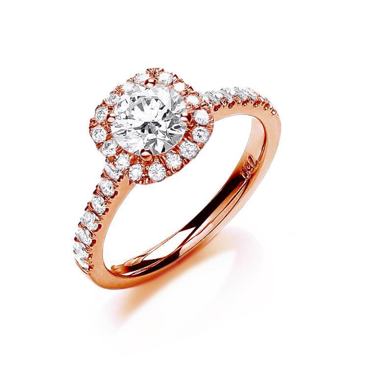 18ct Rose Gold 1.00ctw Certificated Engagement Ring TGC-DR0907