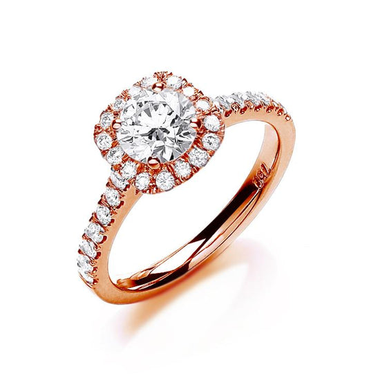 18ct Rose Gold 1.00ctw Certificated Engagement Ring TGC-DR0907