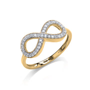 9ct Yellow Gold 0.20ct Diamond Infinity Dress Style Ring TGC-DR0915