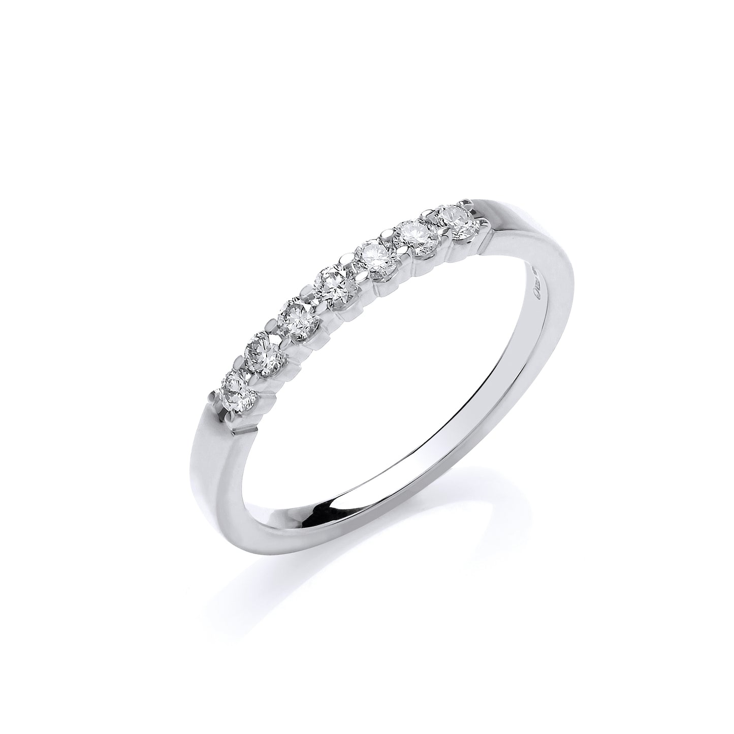 9ct White Gold D.025ct Diamond Half ET Ring TGC-DR0925