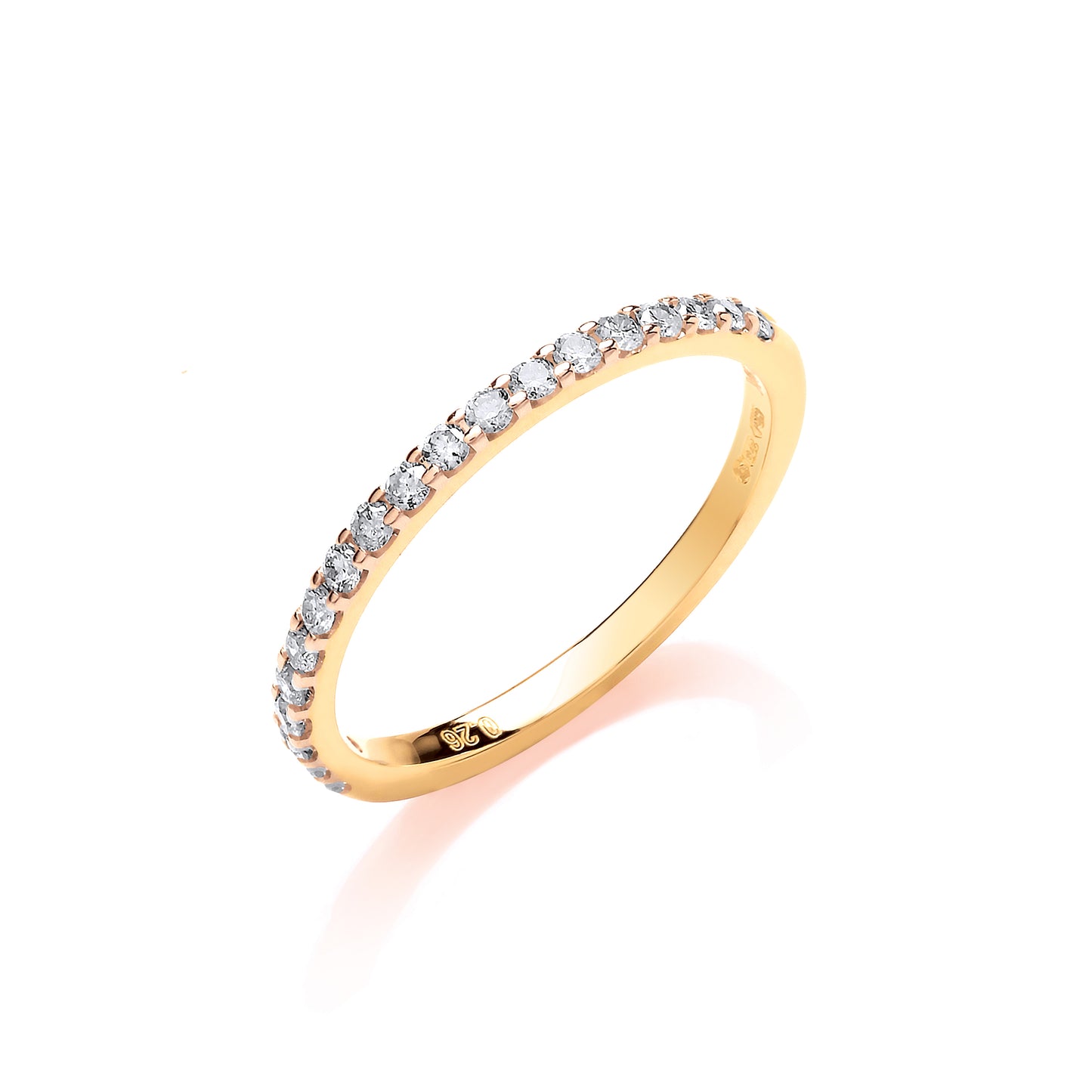 9ct Yellow Gold 0.27ct 50% Set Diamond Half ET Ring TGC-DR0928