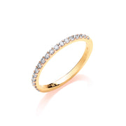 9ct Yellow Gold 0.27ct 50% Set Diamond Half ET Ring TGC-DR0928