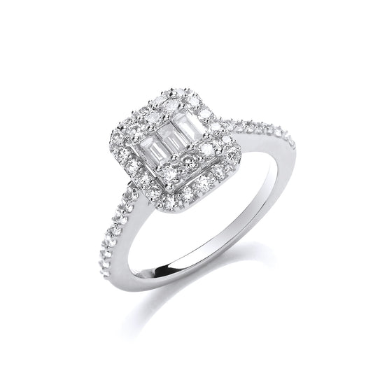 18ct White Gold 0.83ctw Diamond Ring TGC-DR0946