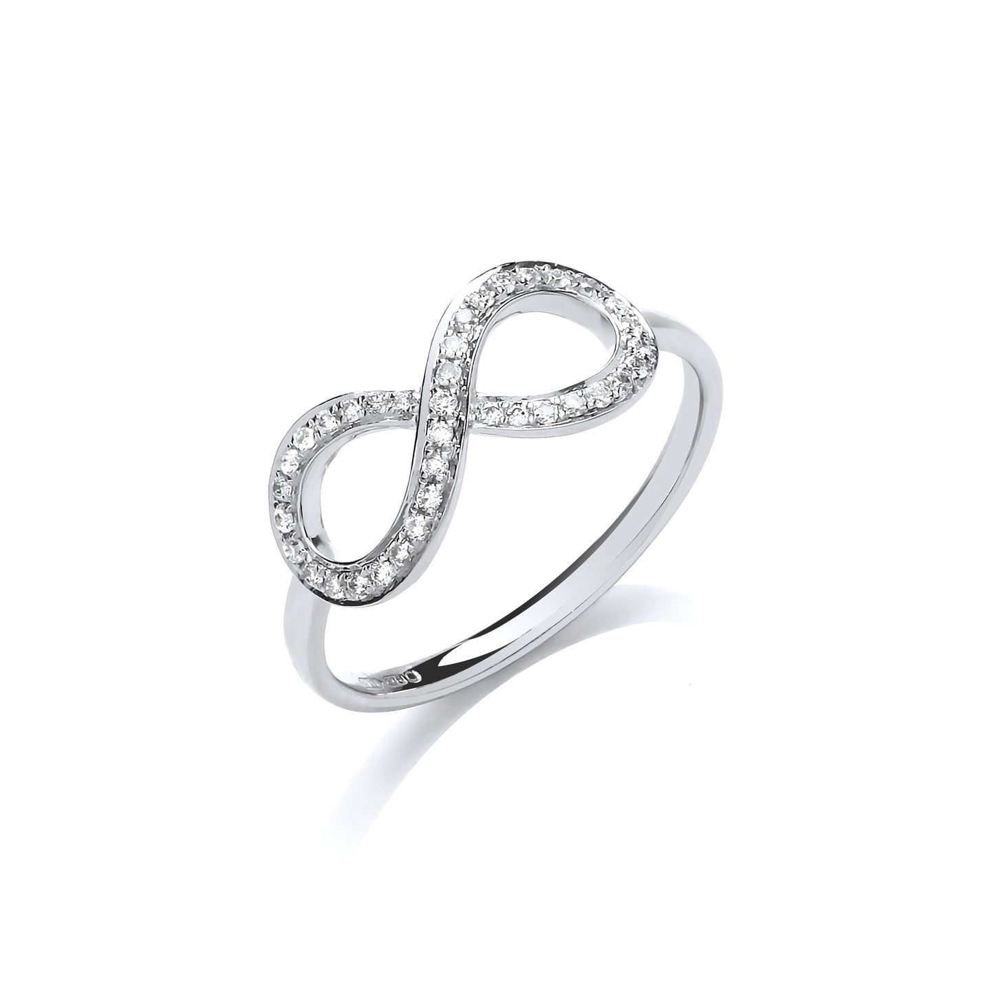 9ct White Gold 0.13ct Infinity Dress Ring TGC-DR0954