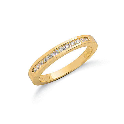 9ct Yellow Gold 0.25ct Diamond Eternity Ring TGC-DR0017