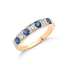 18ct Yellow Gold Diamond & Blue Sapphire Eternity Ring TGC-DR0196