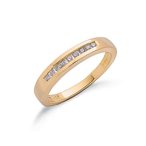 9ct Yellow Gold 0.15ct Diamond Eternity Ring TGC-DR0211