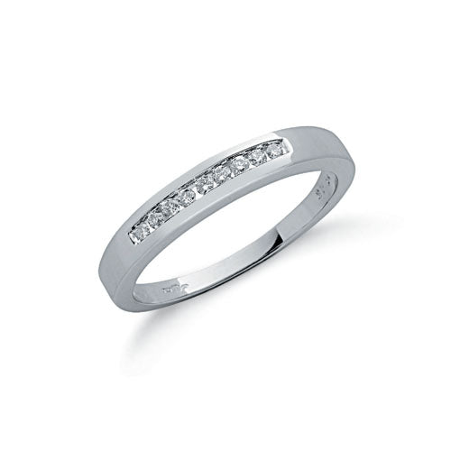 9ct White Gold 0.15ctw Diamond Eternity Ring TGC-DR0212