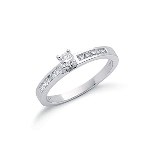 9ct White Gold 0.30ct Diamond Engagement Ring TGC-DR0252