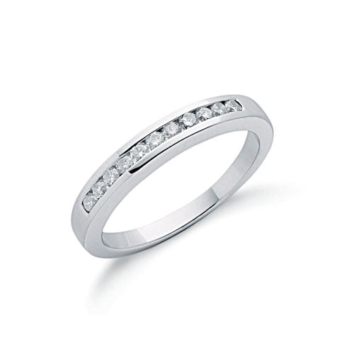 9ct White Gold 0.25ctw Diamond Eternity Ring TGC-DR0304