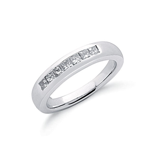 9ct White Gold 0.50ct Princess Cut Diamond Eternity Ring TGC-DR0369