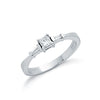 9ct White Gold 0.33ct Princess Cut & Baguette Diamond Engagement Ring TGC-DR0382