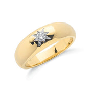 9ct Yellow Gold 0.15ct Single Stone Diamond Band TGC-DR0414