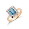 9ct Yellow Gold Diamond & Blue Topaz Ring TGC-DR0446