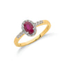9ct Yellow Gold Diamond & Ruby Cluster Ring TGC-DR0046