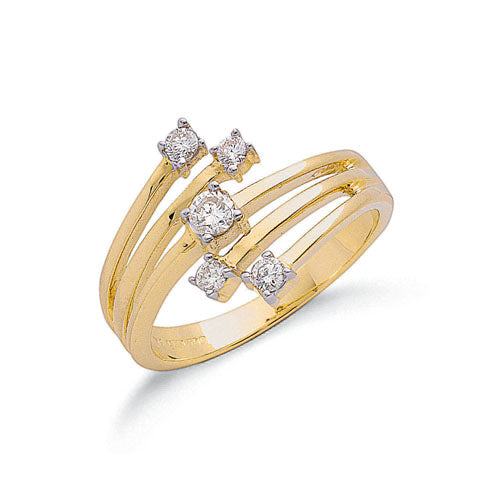 9ct Yellow Gold 0.30ctw Diamond Ring TGC-DR0476