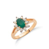 9ct Yellow Gold Diamond & Emerald Cluster Ring TGC-DR0490
