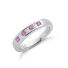 9ct White Gold Diamond & Pink Sapphire Eternity Ring TGC-DR0609