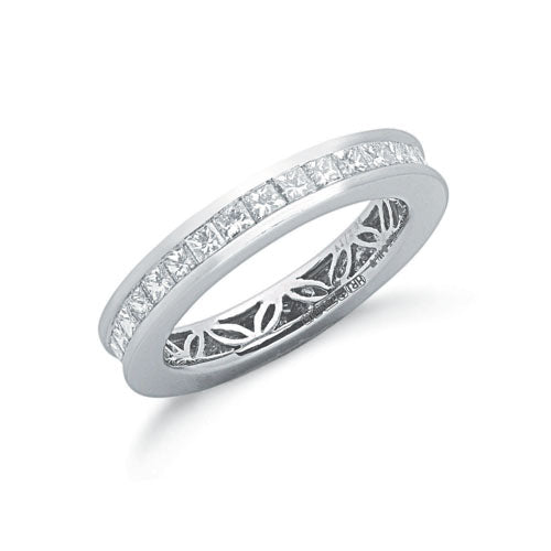 18ct White Gold 2.00ct Princess Cut Full Diamond Eternity Ring TGC-DR0621