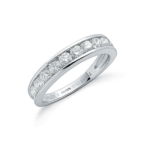 Platinum 1.00ct G/H-Vs Diamond Eternity Ring TGC-DR0641