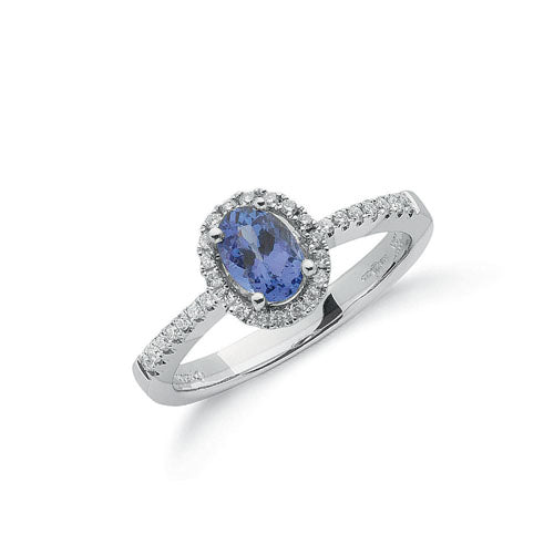 18ct White Gold Diamond & Tanzanite Ring TGC-DR0678