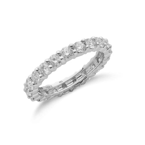 18ct White Gold 2.00ct Full Diamond Eternity Ring TGC-DR0711