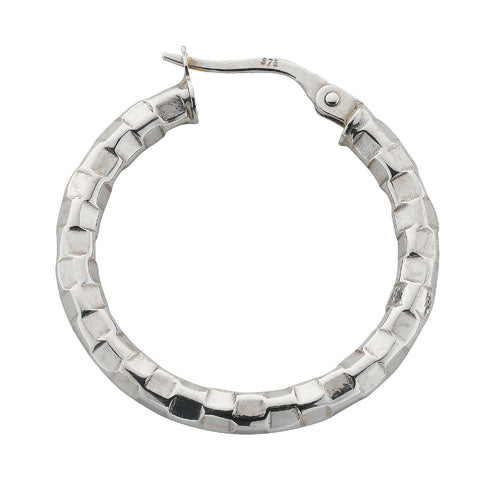 White Gold Fancy Hoop Earrings TGC-ER1218