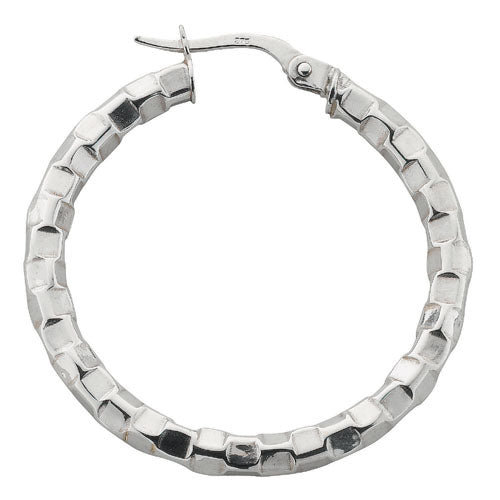 White Gold Fancy Hoop Earrings TGC-ER1219