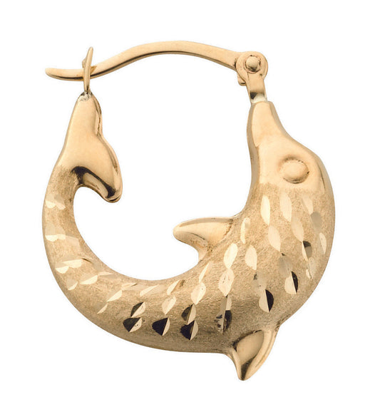 Yellow Gold D/C  Dolphin Creoles TGC-ER1223