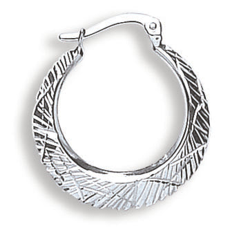 White Gold D/C Hoop Earrings TGC-ER1289