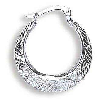 White Gold D/C Hoop Earrings TGC-ER1289