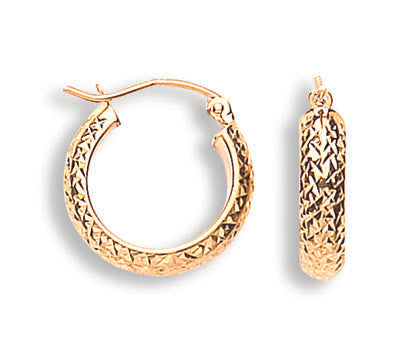 Yellow Gold D/C Hoop Earrings TGC-ER1297