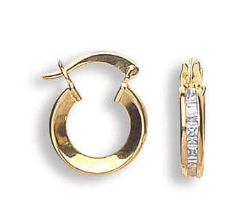 Yellow Gold Princess Cut Cz Hoops TGC-ER1315