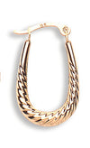 Yellow Gold Ribbed Oval Creoles TGC-ER1325