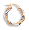 Yellow & White Gold Twisted Hoop Earrings TGC-ER1327