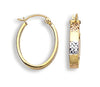 Yellow White & Rose Gold D/C Oval Creoles TGC-ER1360