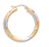 Yellow White & Rose Gold D/C Hoop Earrings TGC-ER1362