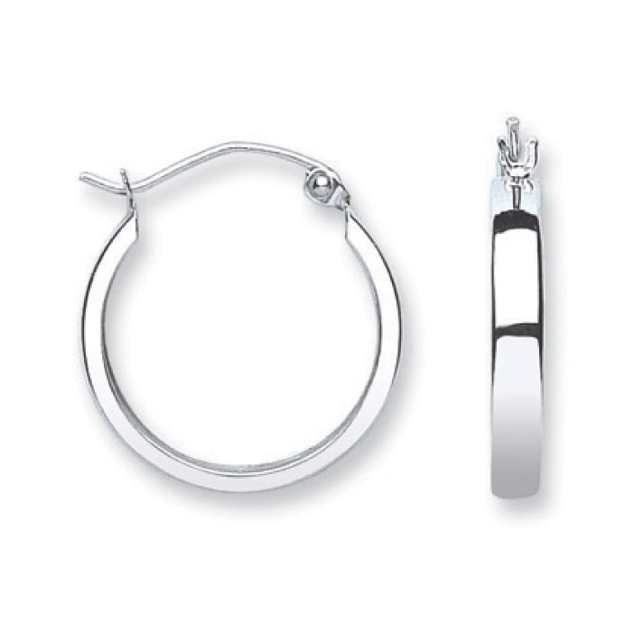 White Gold Hoop Earrings TGC-ER1366