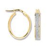 Yellow Gold Moondust Oval Hoop Earrings TGC-ER1415